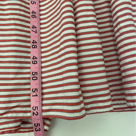 Zara || Tiered Cross Back Striped Poplin Maxi Dress Red + White Small