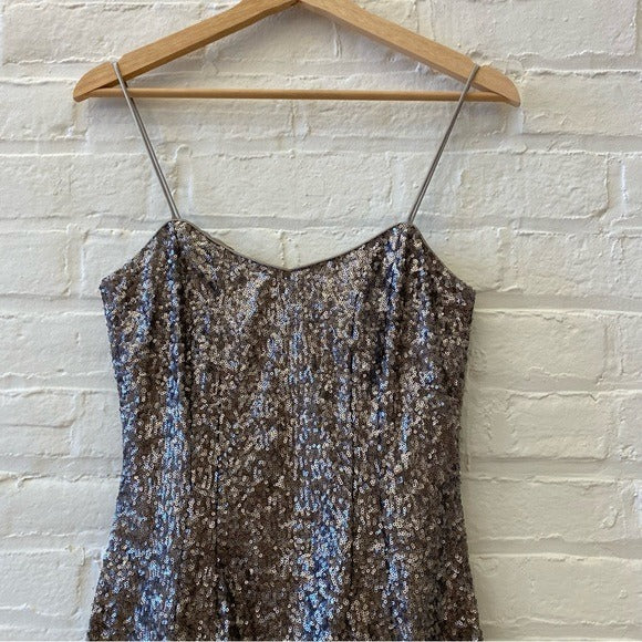 Banana Republic || L’ Wren Scott Sequined Party Dress Silver 6 NWT