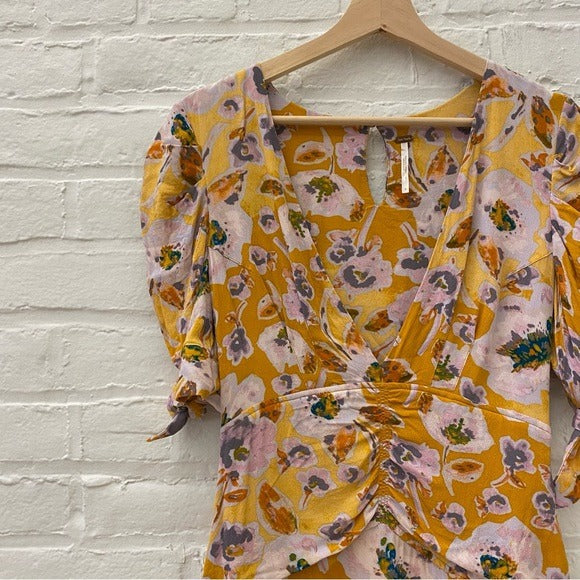 Free People || Glow Up Mini Dress Floral in Yellow 4