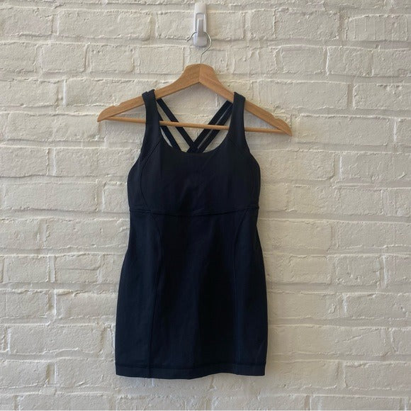 Lululemon || Energy Tank Solid Black With Pads 4