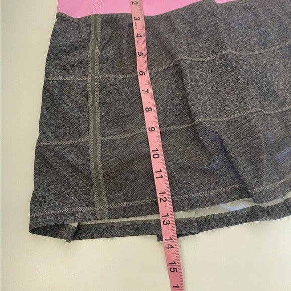 Lululemon || Pace Rival Skirt II Grey Deep Coal Vintage Pink Run Stretch 6 Tall