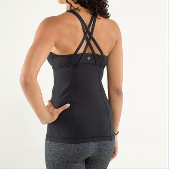 Lululemon || Energy Tank Solid Black With Pads 4