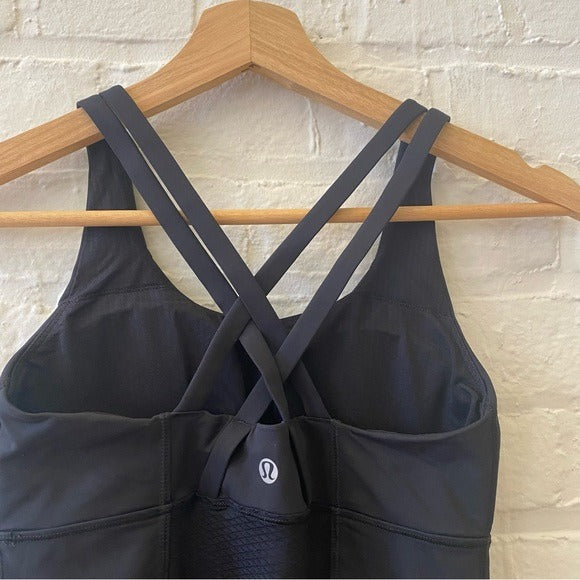 Lululemon || Energy Tank Solid Black With Pads 4